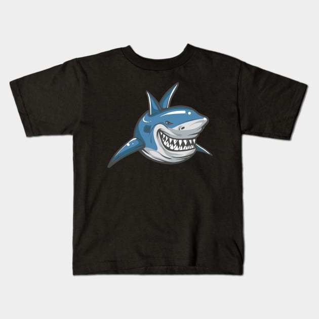 Wild shark Kids T-Shirt by Frispa